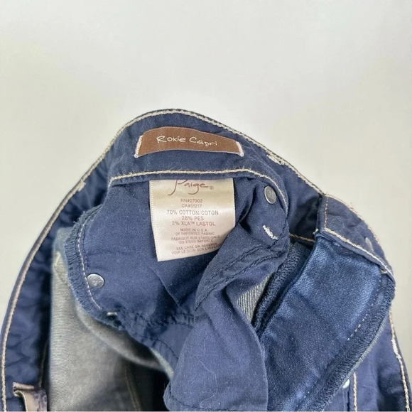 Paige Womens 29 Roxie Capri Ankle Crop Low Rise Dark Wash Skinny Jeans - Picture 10 of 14